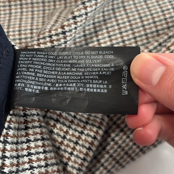 Theory Stratton Knit Houndstooth High Rise Cropped Trouser Pants - Picture 8 of 8